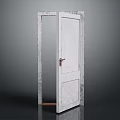 White Open Door With Metal Doorknob And Simple Door Frame Design