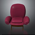 Pink Modern Armchair With Comfortable Upholstery Stylish Design And Wooden Legs