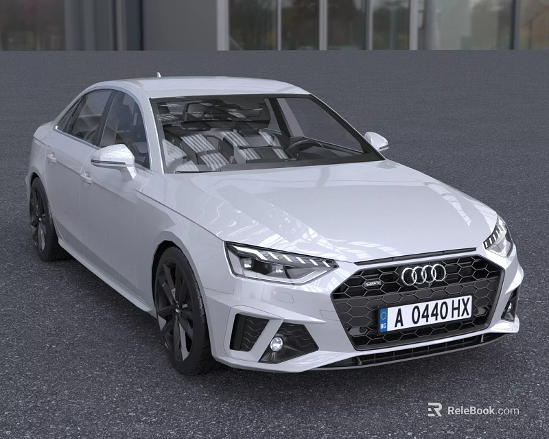 White Audi Sedan With Modern Sporty Exterior And Luxury Interior Design 3d model 