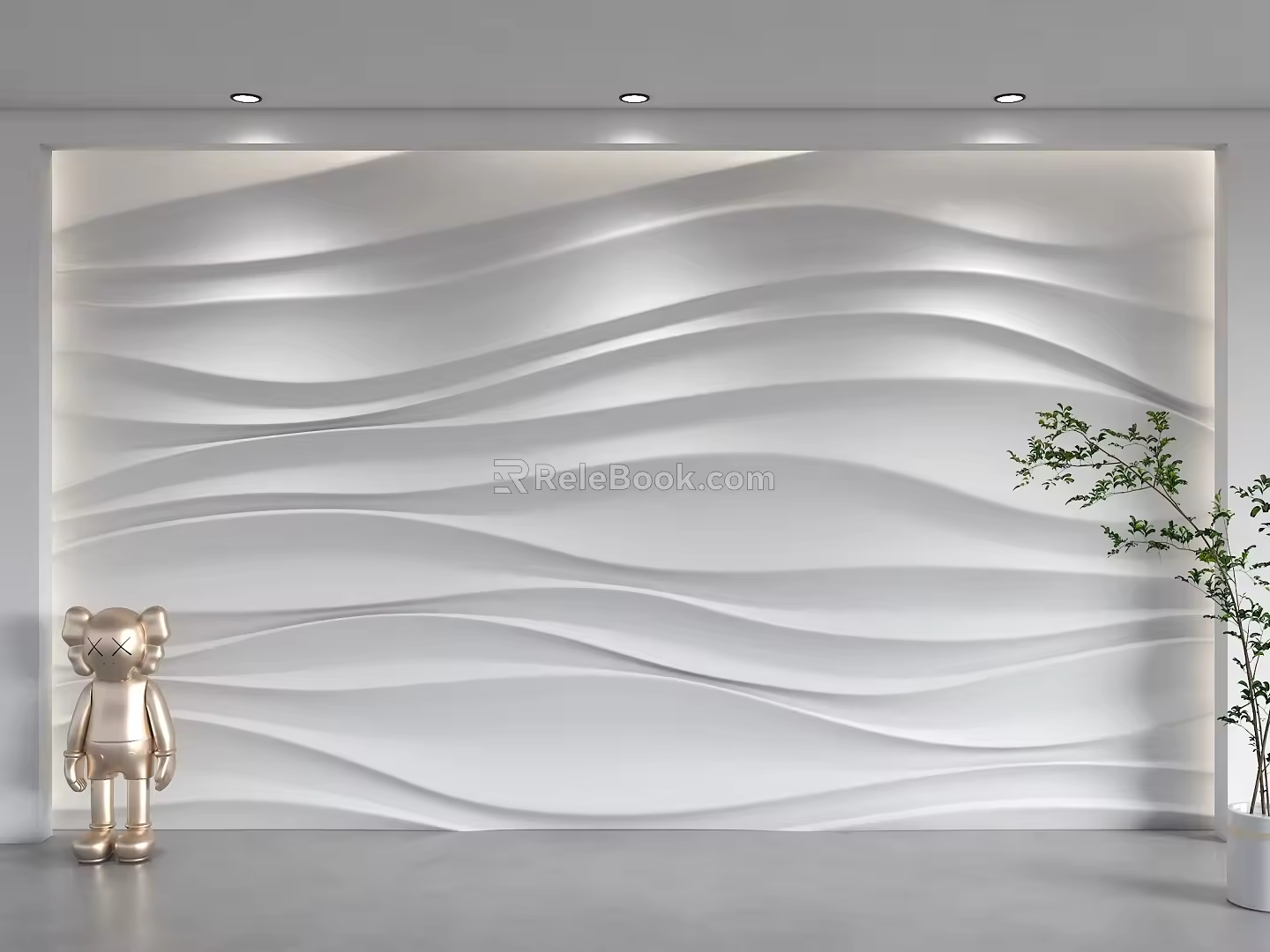 corrugated background wall special-shaped background wall wave background wall sofa background water corrugated background wall 3d model