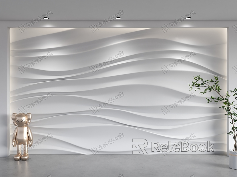 corrugated background wall special-shaped background wall wave background wall sofa background water corrugated background wall model