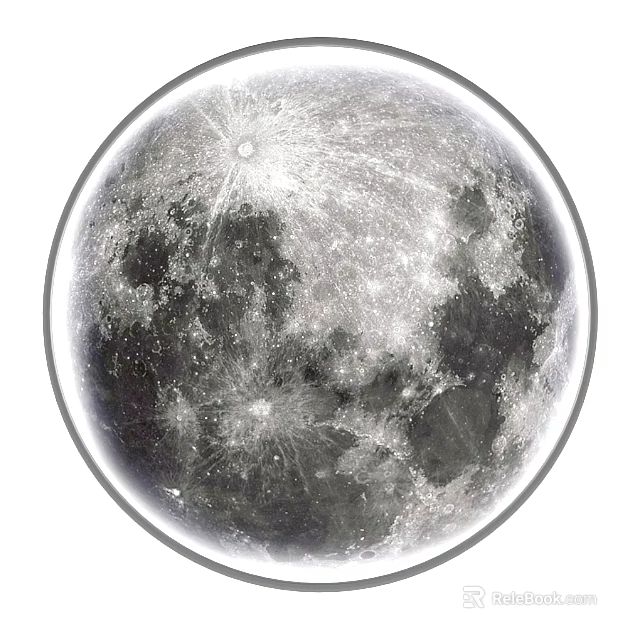 Modern Moon Themed Wall Lamp With Circular Shape And Realistic Lunar Surface Texture 3d model 