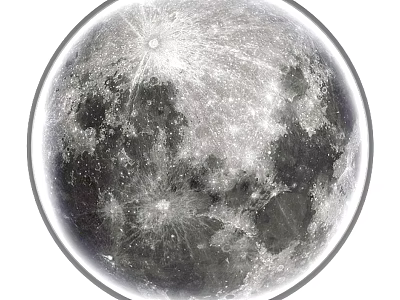 Modern Moon Themed Wall Lamp With Circular Shape And Realistic Lunar Surface Texture 3d model