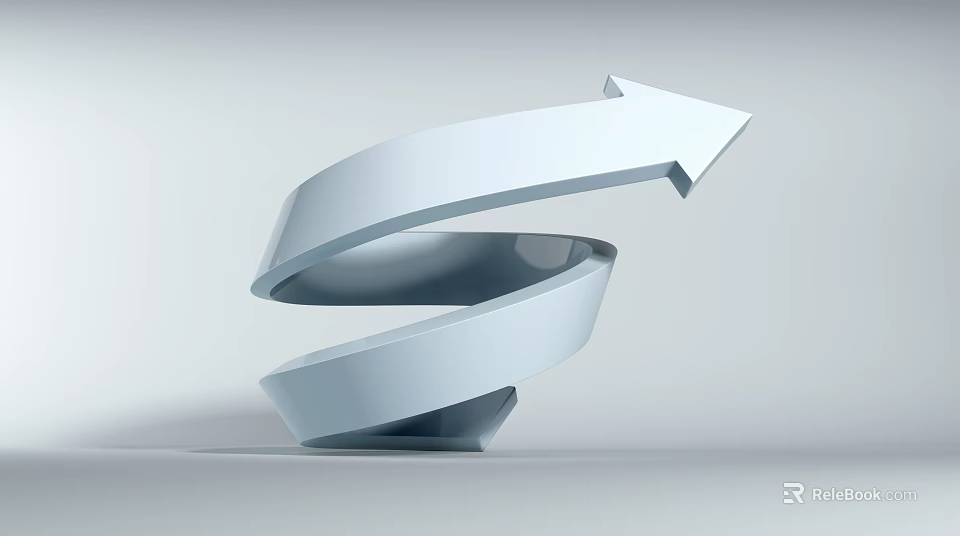 Modern Commercial Equipment With Silver Spiral Arrow 3D Design For Business 3d model 