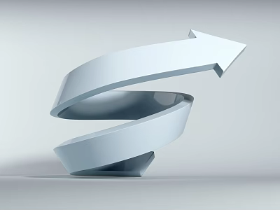 Modern Commercial Equipment With Silver Spiral Arrow 3D Design For Business 3d model