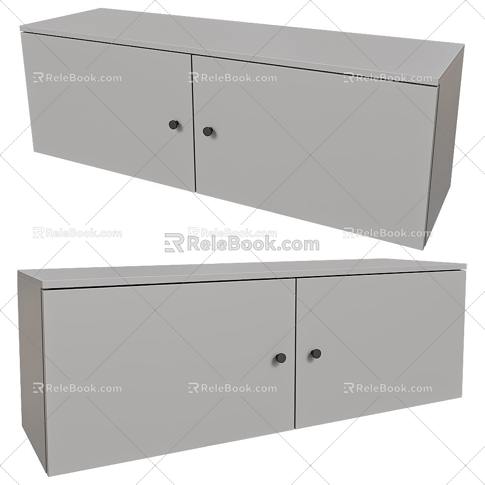 Grey Side Cabinet 18 3d model