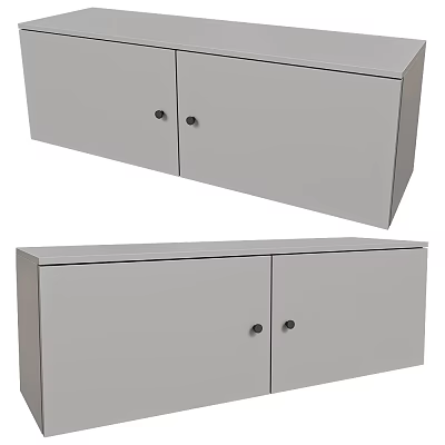 Modern Simple Gray Entryway Side Cabinet With Functional Storage Doors Design 3d model