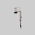Rose Gold Shower Faucet With Handheld Showerhead Fixed Rod and Control Handle