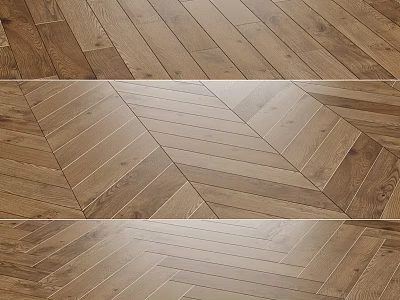 Stylish Wooden Flooring With Herringbone Pattern Natural Tone And Wood Grain Texture For Interior Design 3d model