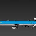 Blue And Silver Large Passenger Airplane Flying With Wings And Engines