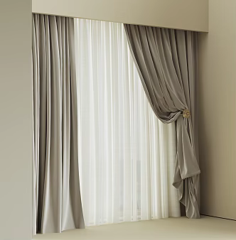 Modern fabric curtains 3d model