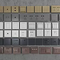 Modern Switch Panels In Various Colors And Different Designs For Home Use 3d model