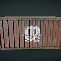 Vintage Rusty Shipping Container With Weathered Red Exterior And Metal Bars