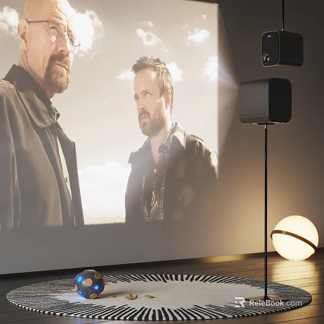 Projection Monitoring System With Projector Camera And HD Wall Display In Room 3d model 