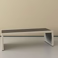 Modern Minimalist Dining Table With Rectangular Top And Slim Light Colored Legs 3d model