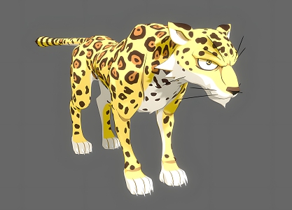 Cartoon leopard cartoon animation anime animal leopard beast 3d model