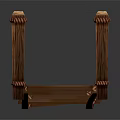 Handmade Wooden Decorative Bridge With Rope Railings And Arch Plank Design