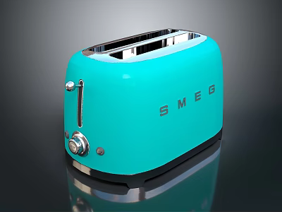 SMEG Blue Electric Toaster With Stylish Retro Design For Kitchen Countertop 3d model