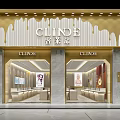 Luxury Jewelry Store Exterior Design With Golden Facade And Elegant Glass Display Cases