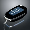 Black Remote Car Key Fob With Electronic Buttons And Metal Blade Design
