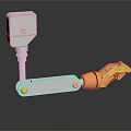 White and Yellow Articulated Hardware Tool with Adjustable Mechanical Clamp and Durable Metal Construction