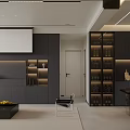 Modern Living Dining Room Interior With Black Leather Sofa White Throw And Coffee Table