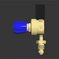 Industrial Gas Regulator with Brass Body Red Blue Gauges Blue Knob and Connection
