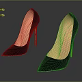 Stylish Black Patent Leather High Heels With Pointed Toe Golden Heels And Orange Inner Sole
