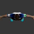Male Figure In England Football Jersey With White Shirt Blue Shorts White Socks And Blue Shoes