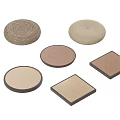 Assorted Round And Square Textured Mats In Neutral Tones For Home Decor