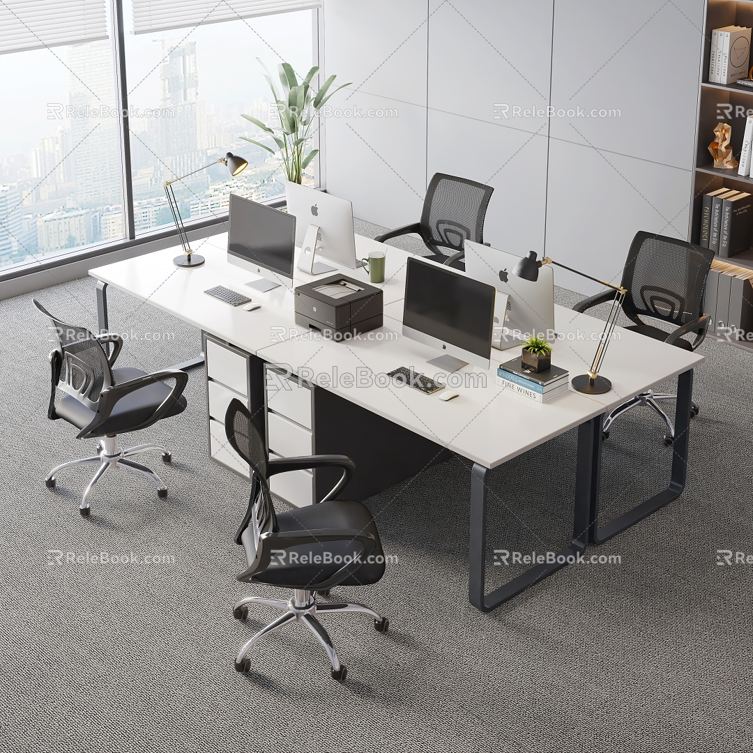 Office Desk and Chair 3d model