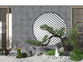 New Chinese style landscape sketch landscape sketch landscape tree bamboo 3d model