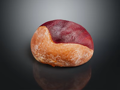Vibrant Artisan Bread With Red Berry Glaze And Golden Crusty Surface 3d model