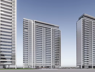 Modern Residential Building Simple High-rise Residential Building 3d model