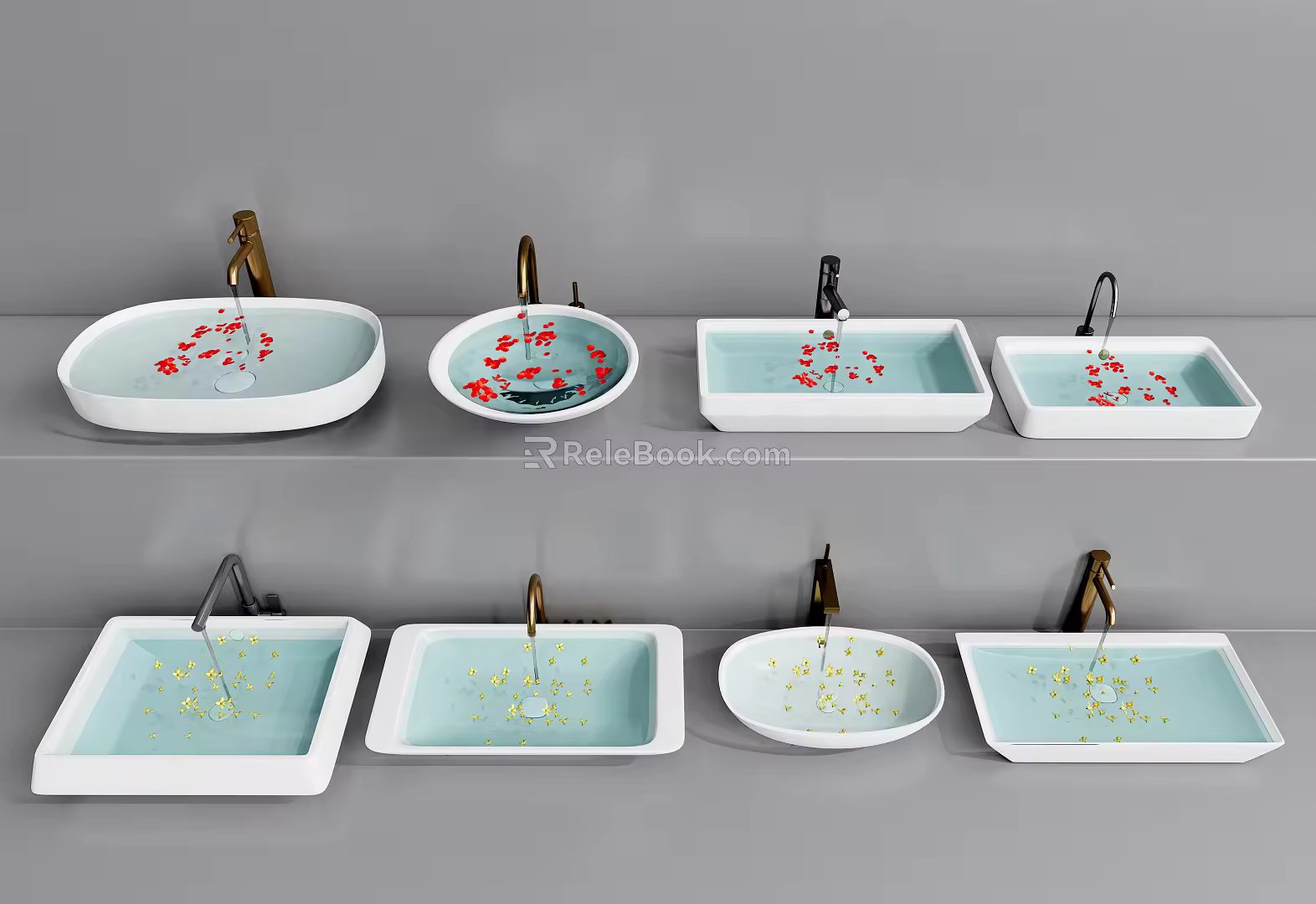 Modern wash basin wash basin counter basin counter basin faucet combination 3d model