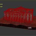 Architectural Replica Model Of Classical Ruined Building With Columns On Base 1104