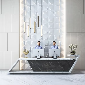 Modern reception desk 3d model
