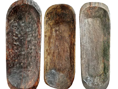Rustic Wooden Oval Trays As Unique Wall Decor Pieces With Natural Texture 3d model
