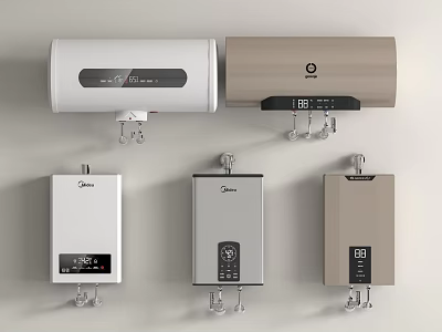 Smart Midea Water Heaters With Diverse Designs 3d model