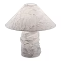 Two Modern Table Lamps With Crinkled Shade Design And Textured Base Structure 3d model