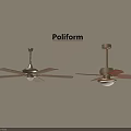 Poliform Ceiling Fans Modern Design With Black Brown Blades And Metal Base
