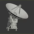 White Satellite Dish With Metallic Support Structure And Reflective Surface Design 3d model