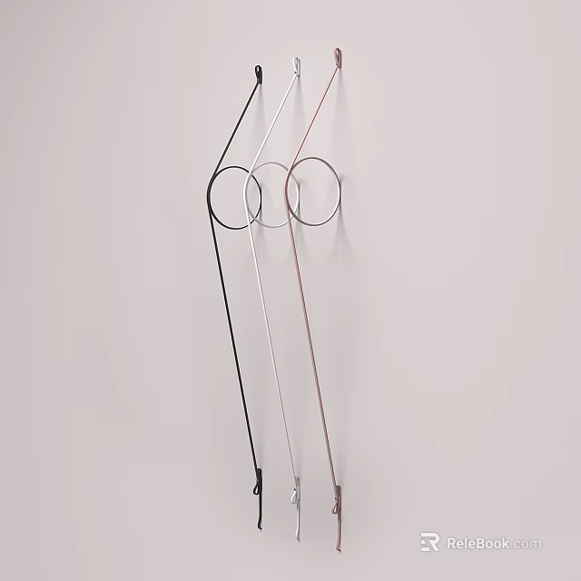 Sleek Modern Wall Lamps With Circular Rings And Metal Brackets In Black White Pink 3d model 