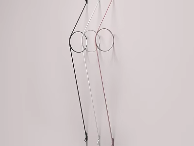 Sleek Modern Wall Lamps With Circular Rings And Metal Brackets In Black White Pink 3d model