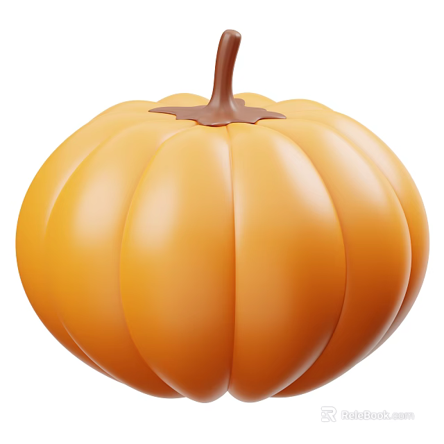 Fresh Whole Orange Pumpkin a Nutritious Vegetable for Healthy Culinary Recipes 3d model 