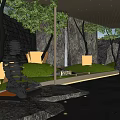 Elegant Modern Entrance Gate Design With Lush Landscaping Curved Driveway And Architectural Details