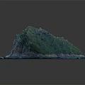 Mountainous Island Terrain With Lush Green Vegetation Rocky Coastline And Blue Seawater