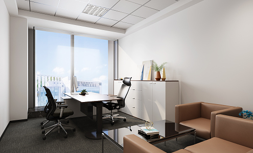 modern office boss office 3d model