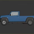 Blue Single Cab Pickup Truck With Black Roof And Off Road Tires