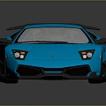 Blue Modern Sports Car With Sleek Design Rear Spoiler And Black Wheels